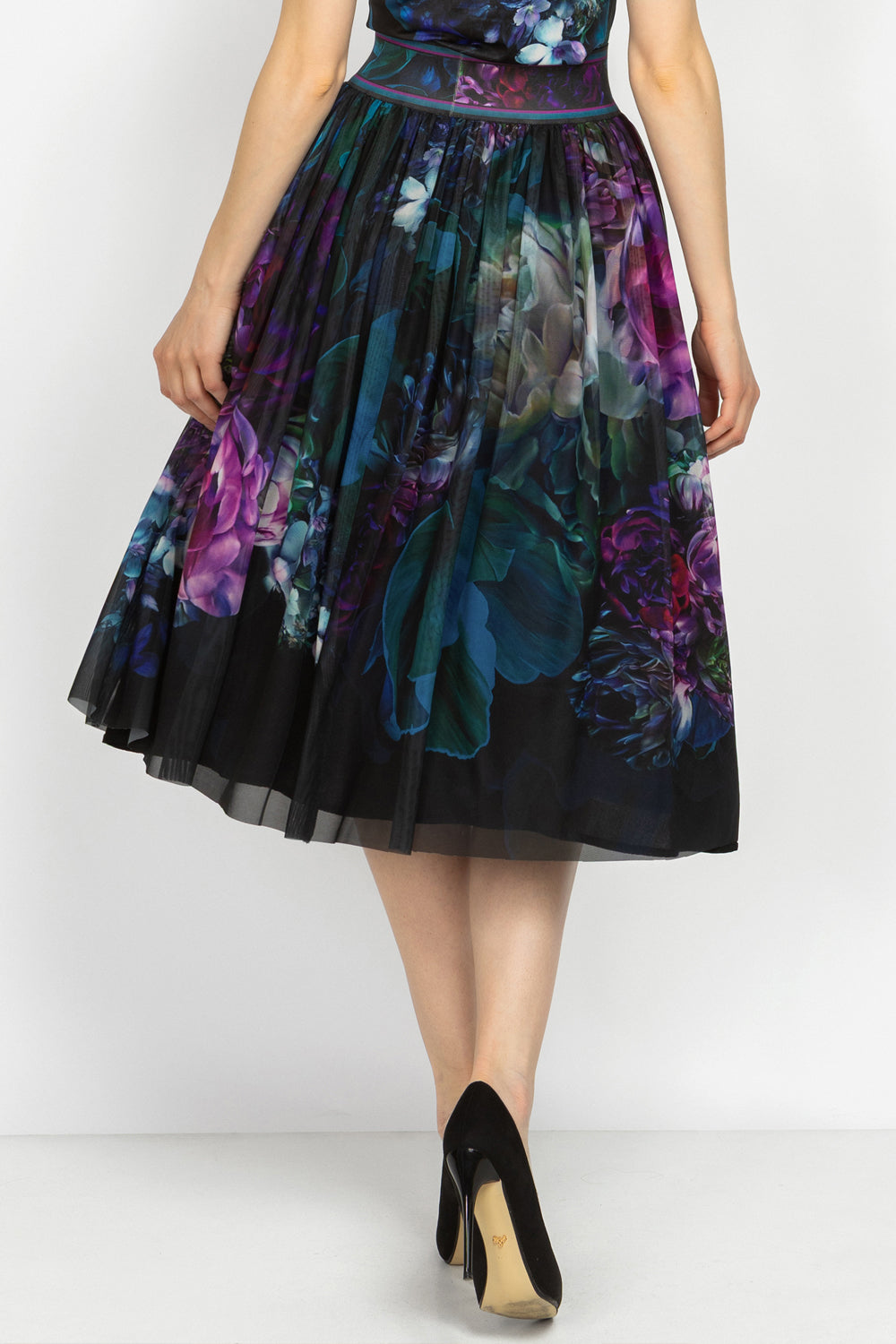 MESH SKIRT WITH ELASTIC WAIST AND VISCOSE LINING - PEONIES JIORO ПОЛА ОТ МРЕЖА С ЕЛАСТИЧЕН КОЛАН И ВИСКОЗНА ПОДПЛАТА - PEONIES JIORO