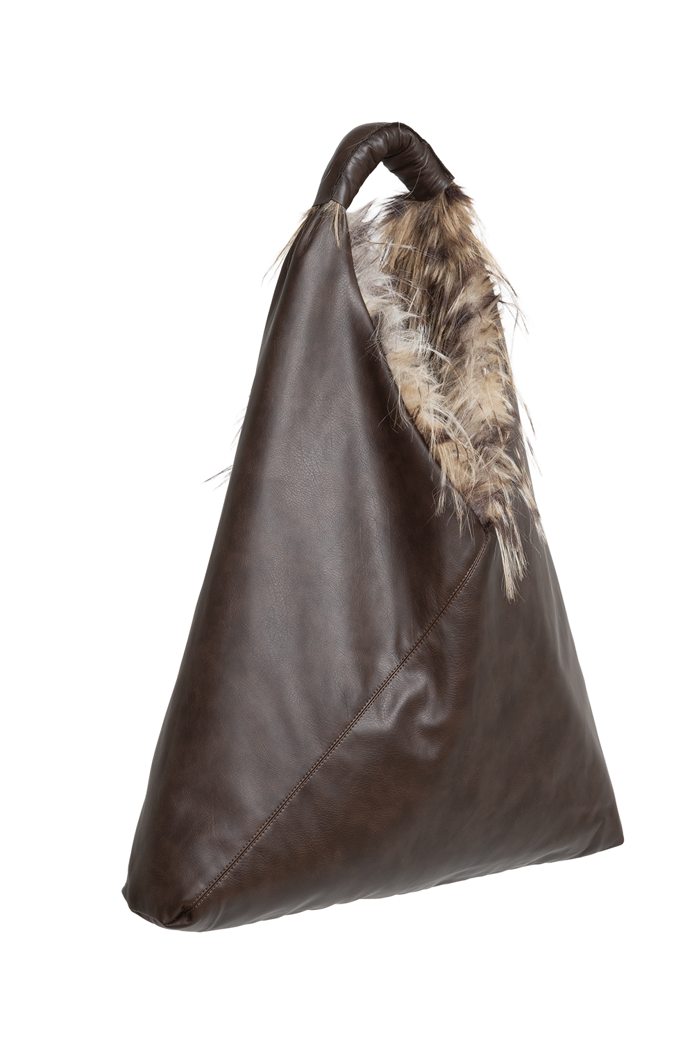 REVERSIBLE SERVAL FAUX FUR AND LEATHER BAG - ESSENTIALS JIORO ДВУЛИЦЕВА ЧАНТА ОТ ЕКО КОЖА И ИМИТАЦИЯ НА КОЗИНА СЕРВАЛ - ESSENTIALS JIORO