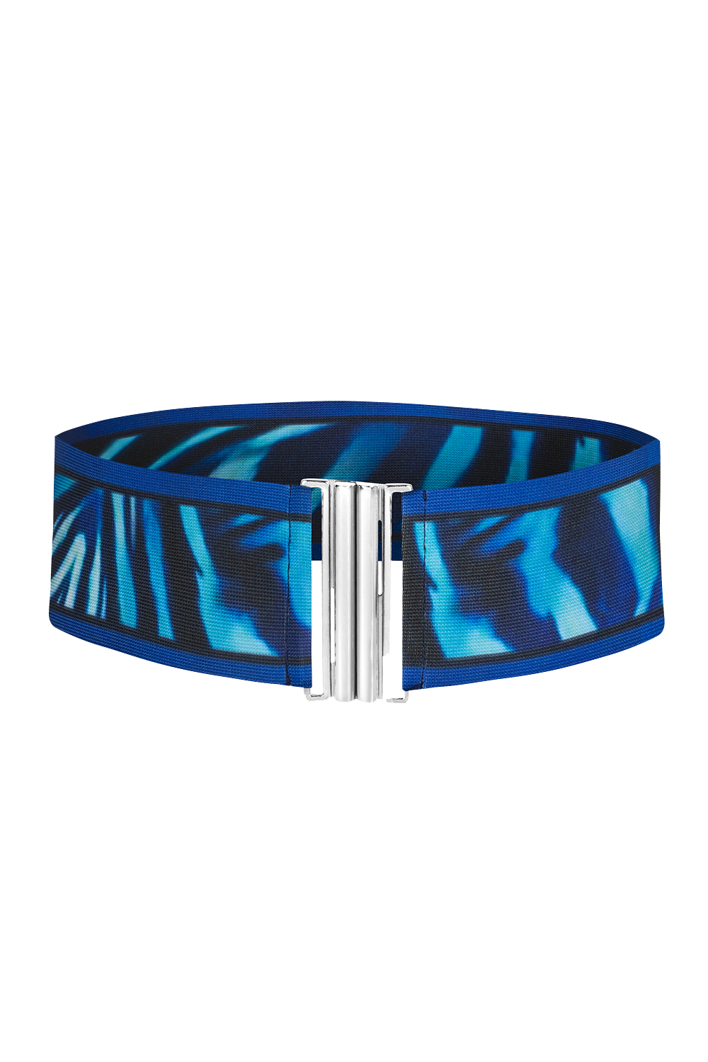 WIDE ELASTIC BELT WITH METAL BUCKLE - SHADES OF BLUE JIORO ШИРОК ЕЛАСТИЧЕН КОЛАН С МЕТАЛНА ТОКА - SHADES OF BLUE JIORO