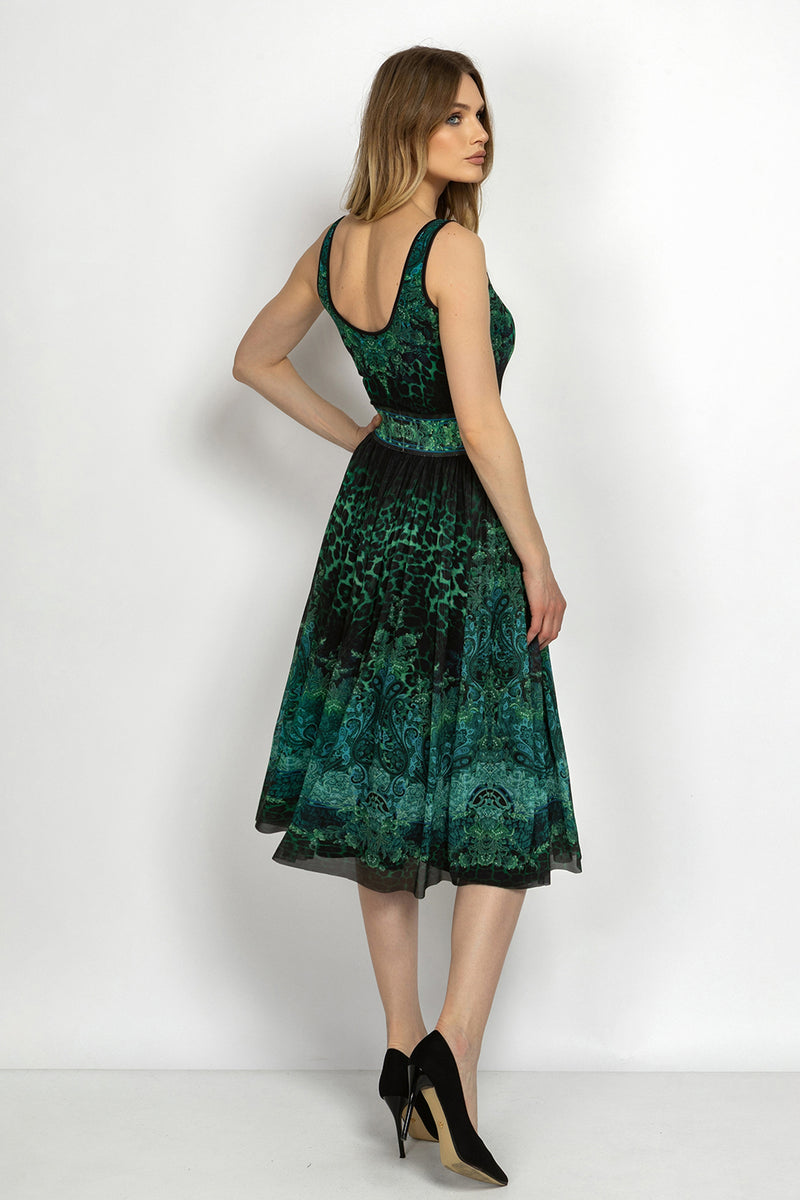MESH SKIRT WITH ELASTIC WAIST AND VISCOSE LINING - LEO NEON GREEN JIORO ПОЛА ОТ МРЕЖА С ЕЛАСТИЧЕН КОЛАН И ВИСКОЗНА ПОДПЛАТА - LEO NEON GREEN JIORO