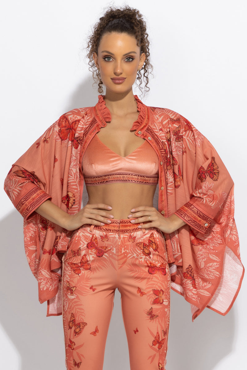 BUSTY SWIMSUIT TOP - PAPAYA BUTTERFLIES JIORO ГОРНИЩЕ НА БАНСКИ ОТ ЛИКРА - PAPAYA BUTTERFLIES JIORO
