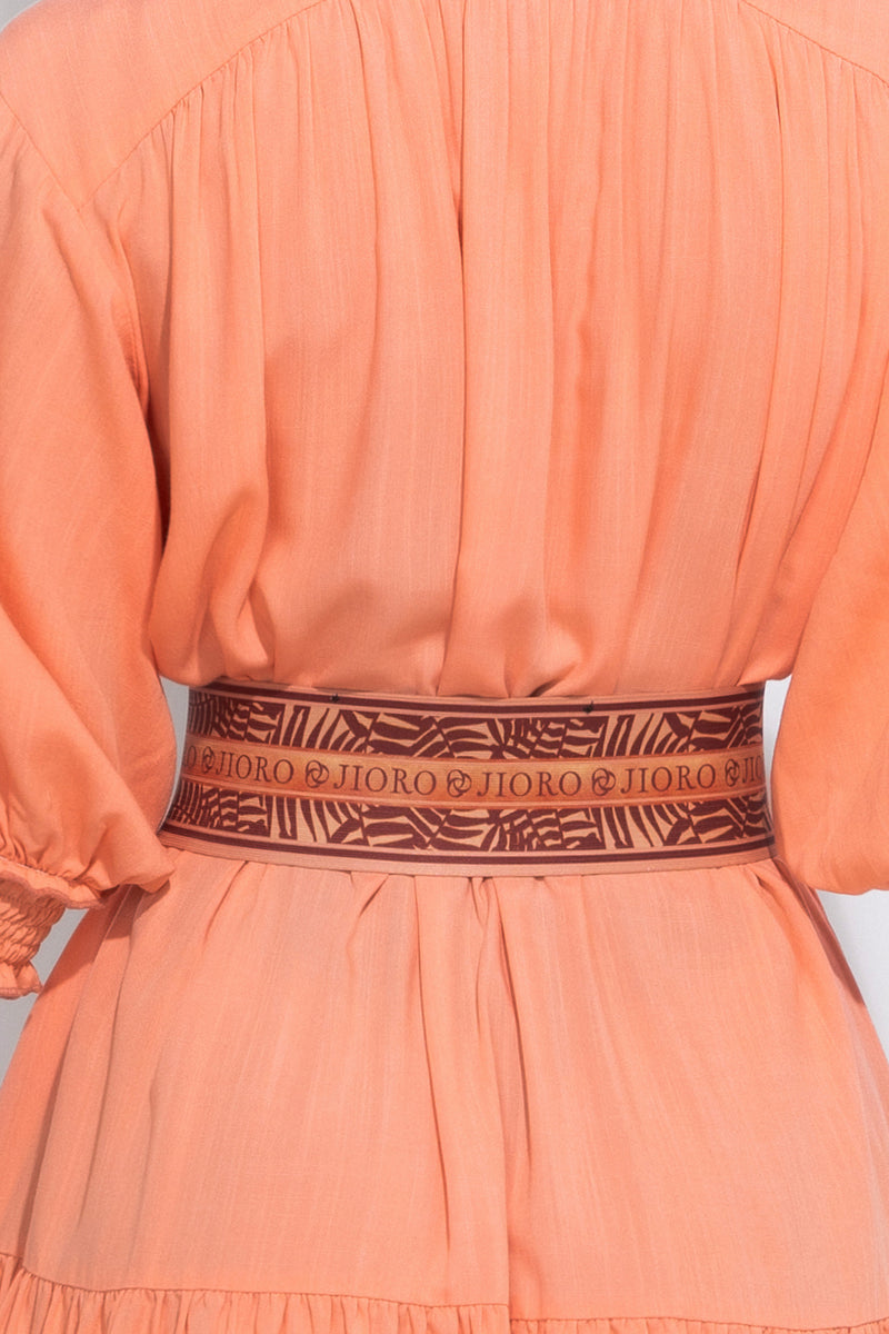 WIDE ELASTIC BELT WITH BUCKLE - PAPAYA BUTTERFLIES JIORO ЕЛАСТИЧЕН ШИРОК КОЛАН С КАТАРАМА - PAPAYA BUTTERFLIES JIORO