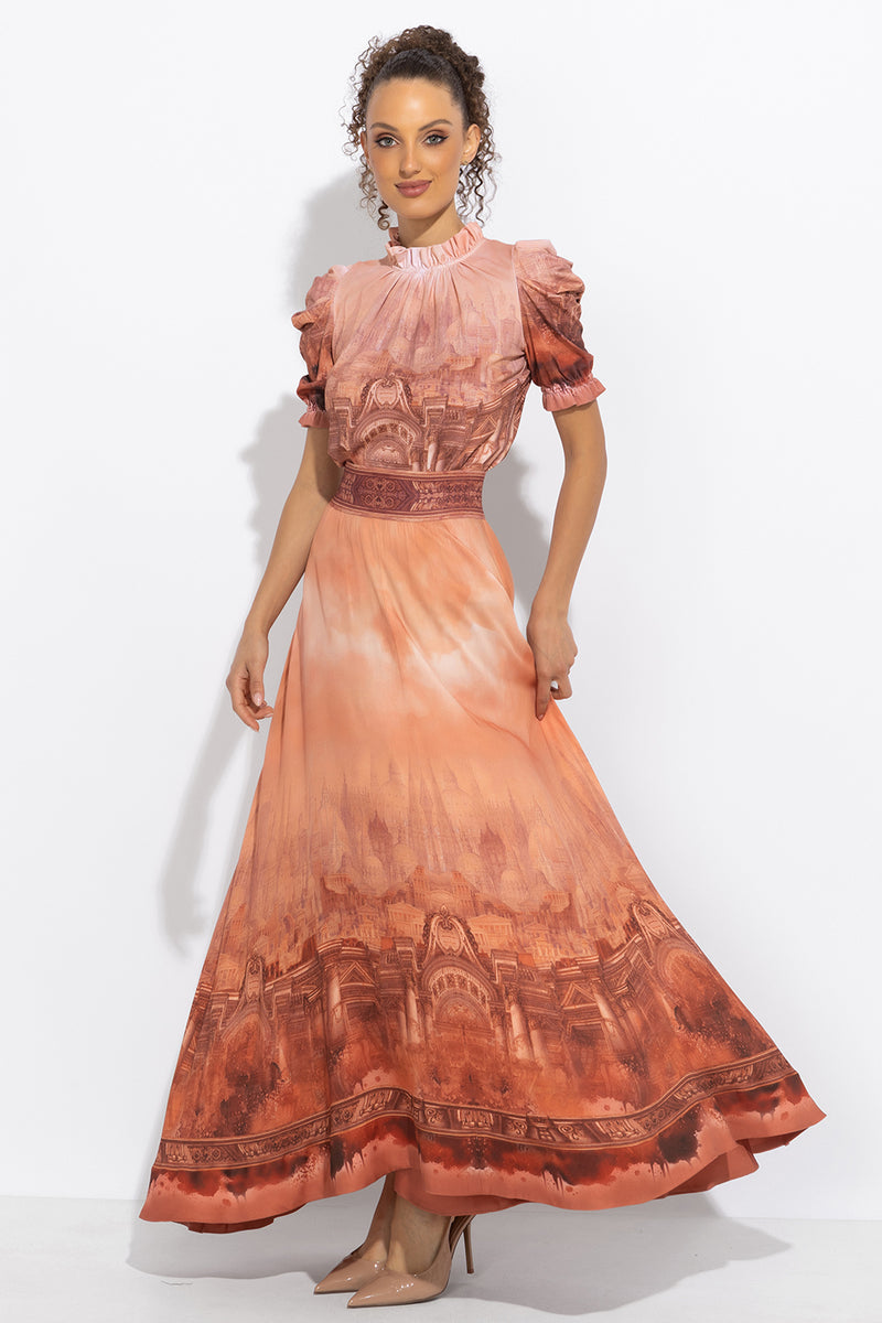 LONG VISCOSE SKIRT WITH ELASTIC WAIST AND SIDE POCKETS - ANCIENT TOWN JIORO ДЪЛГА ПОЛА ОТ ВИСКОЗА С ЛАСТИЧЕН КОЛАН - ANCIENT TOWN JIORO