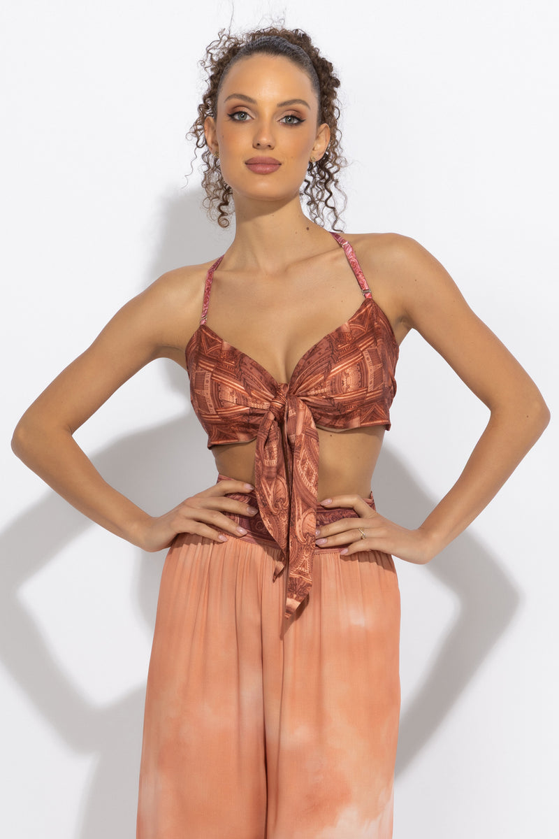 VISCOSE WRAP BUSTIER WITH FRONT TIES - ANCIENT TOWN JIORO БЮСТИЕ ОТ ВИСКОЗА С ВРЪЗКИ - ANCIENT TOWN JIORO