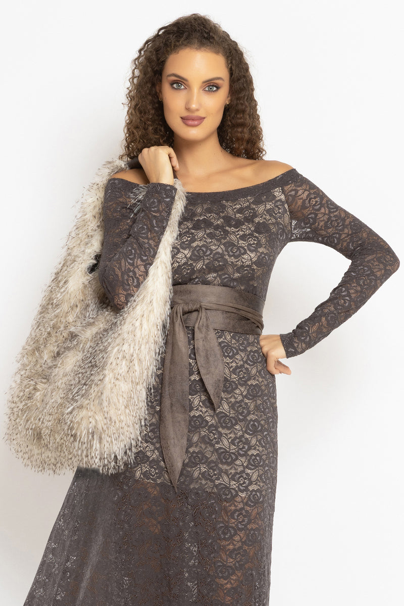 REVERSIBLE OWL FAUX FUR AND LEATHER BAG - ESSENTIALS JIORO ДВУЛИЦЕВА ЧАНТА ОТ ЕКО КОЖА И ШАРКА СОВА - ESSENTIALS JIORO