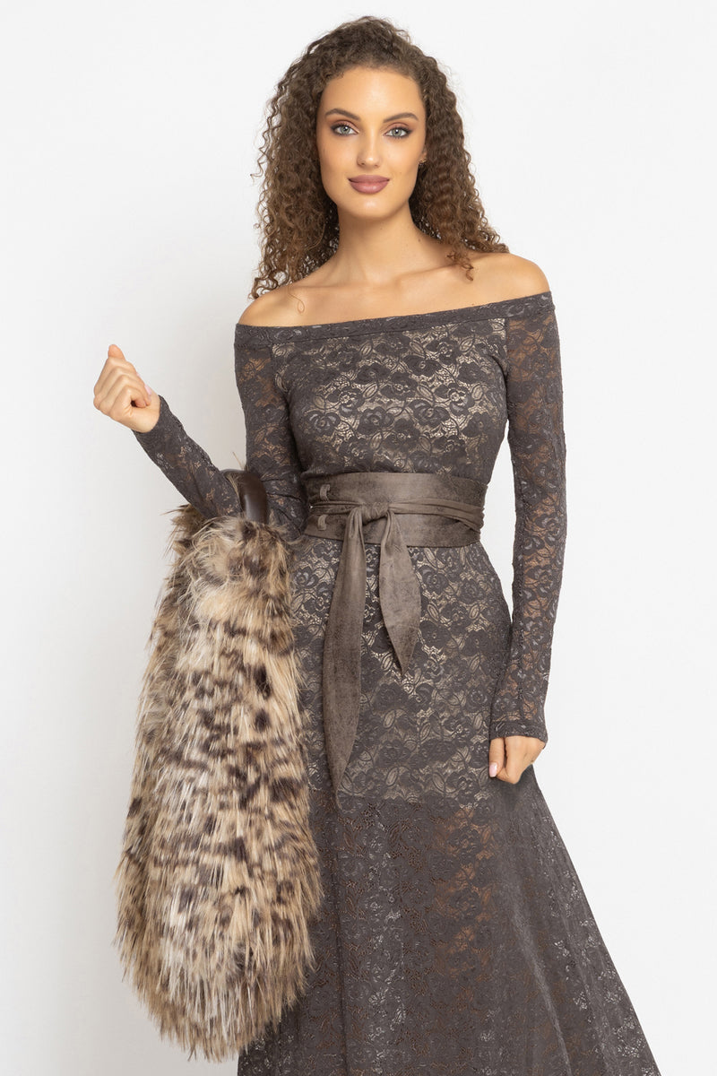 REVERSIBLE SERVAL FAUX FUR AND  LEATHER BAG - ESSENTIALS