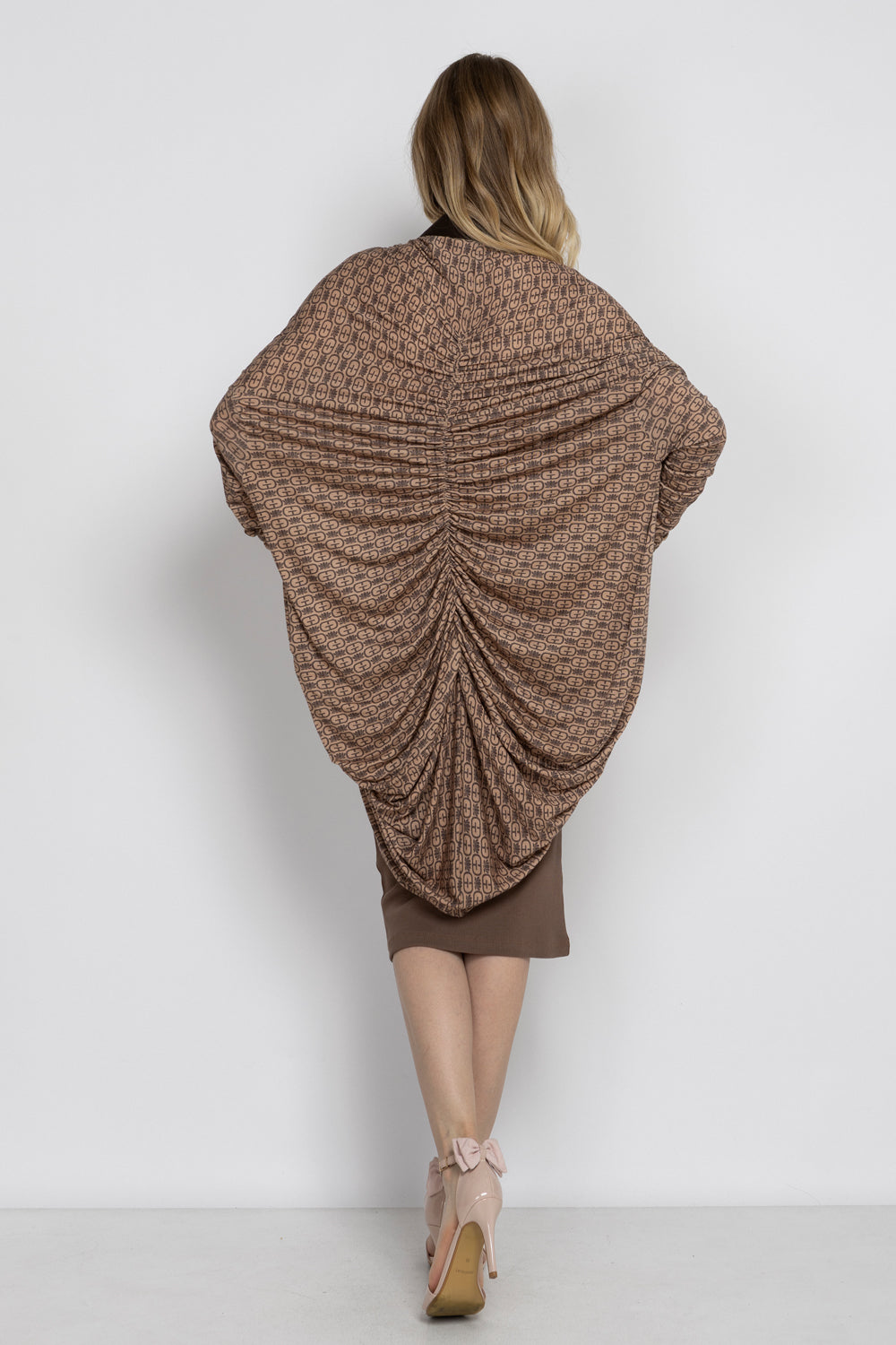 MODAL RELAXED CARDIGAN - MOCHA MOUSSE LOGO