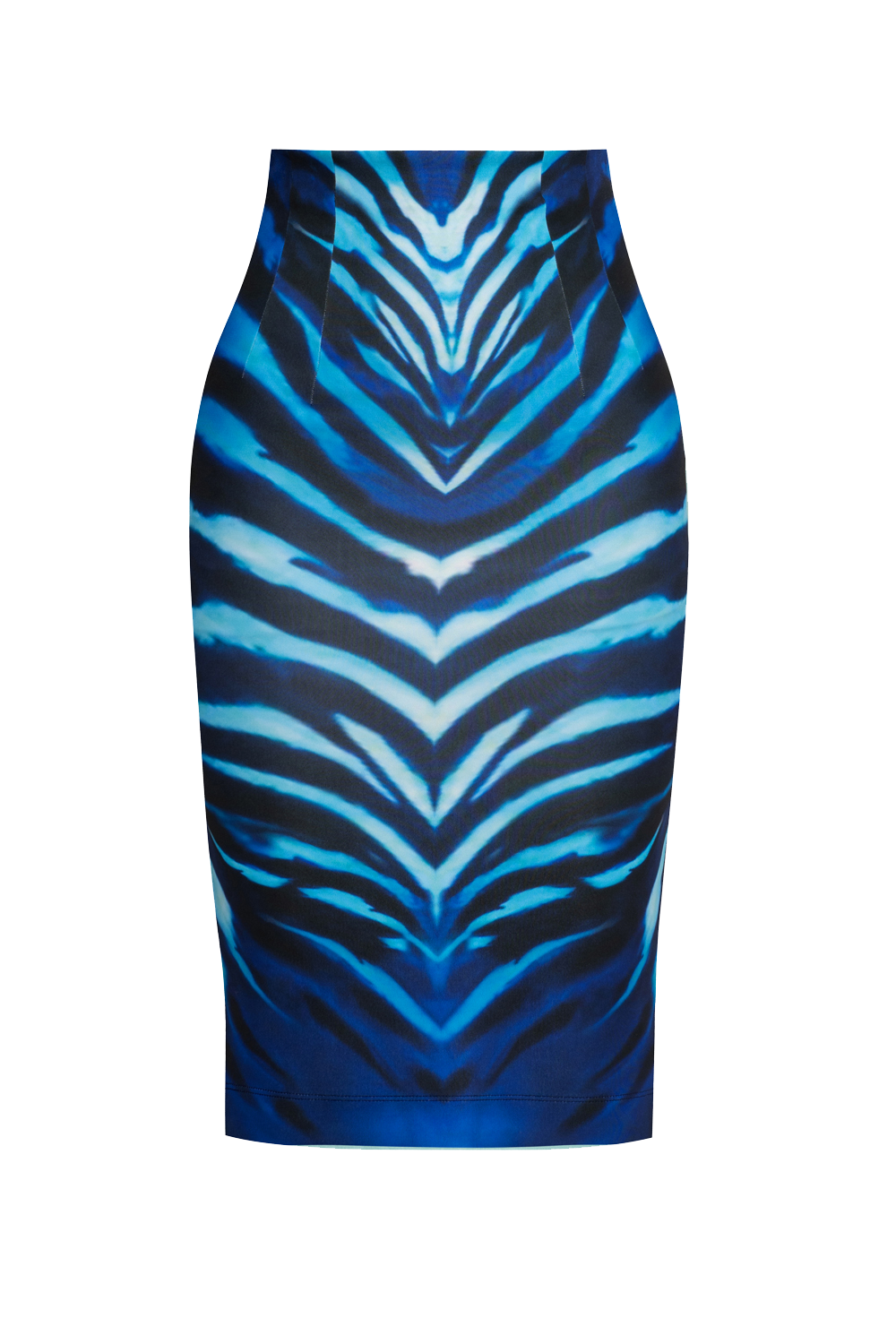 KNEE-LENGTH PENCIL SKIRT - SHADES OF BLUE JIORO ПОЛА ДО КОЛЯНОТО ОТ НЕОПРЕН С ЕЛАСТИЧНА ТАЛИЯ - SHADES OF BLUE JIORO