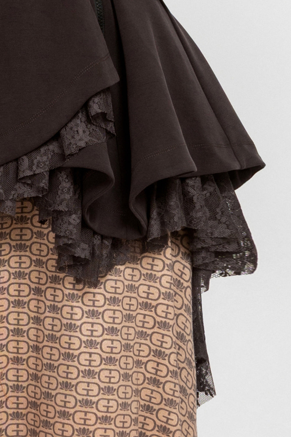 ASYMMETRIC MODAL PEPLUM BLAZER IN MOCHA - ESSENTIALS
