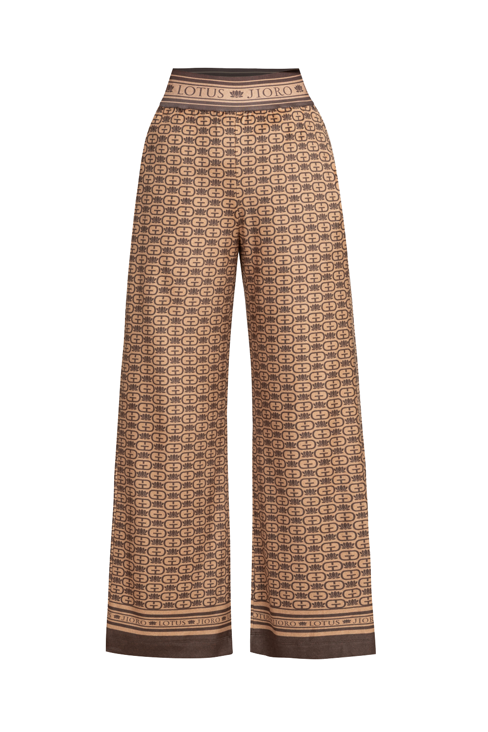 WIDE-LEG VELVET PANTS - MOCHA MOUSSE LOGO
