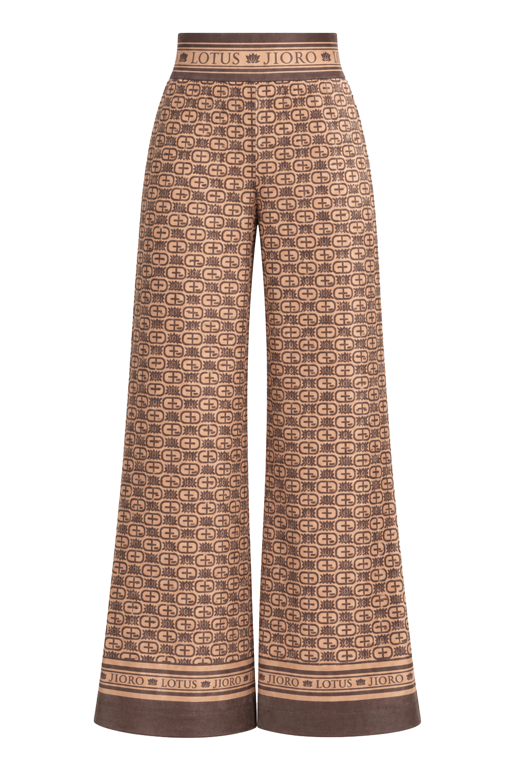 WIDE-LEG VELVET PANTS - MOCHA MOUSSE LOGO