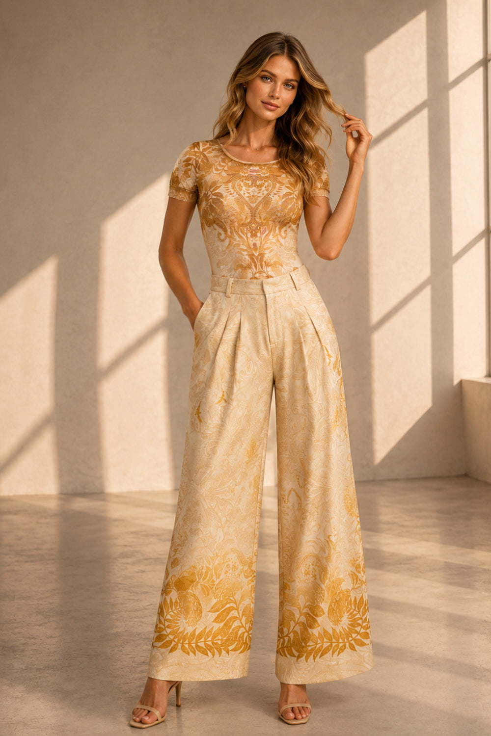 SHORT-SLEEVE BODYSUIT WITH MODAL LINING - SUNSET JIORO БОДИ С КЪС РЪКАВ И ПОДПЛАТА ОТ МОДАЛ - SUNSET JIORO