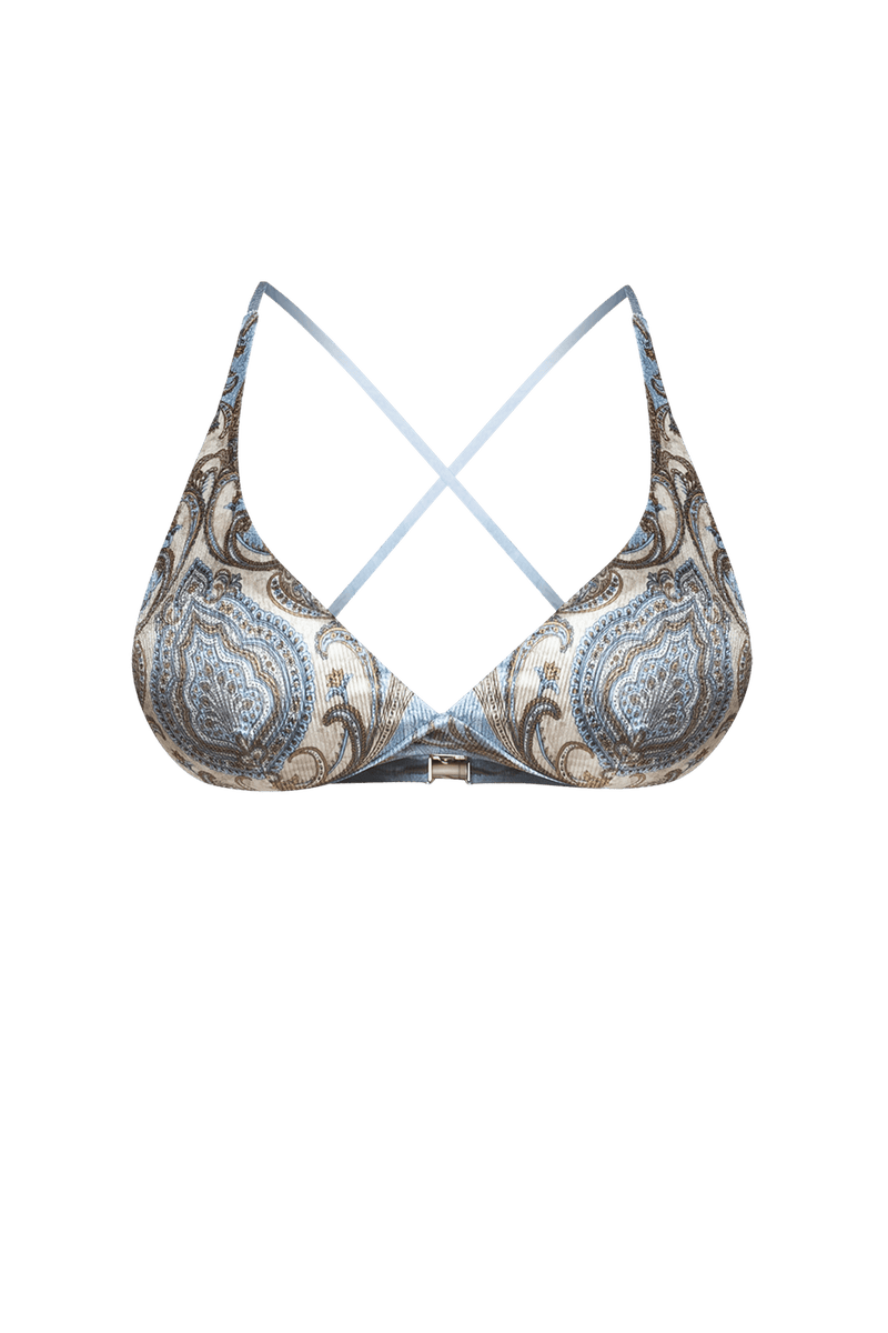 TRIANGLE-STYLE TOP IN RIBBED VELVET - PAISLEY SKY JIORO ГОРНИЩЕ ТИП ТРИЪГЪЛНИК ОТ КАДИФЕ РИПС - PAISLEY SKY JIORO
