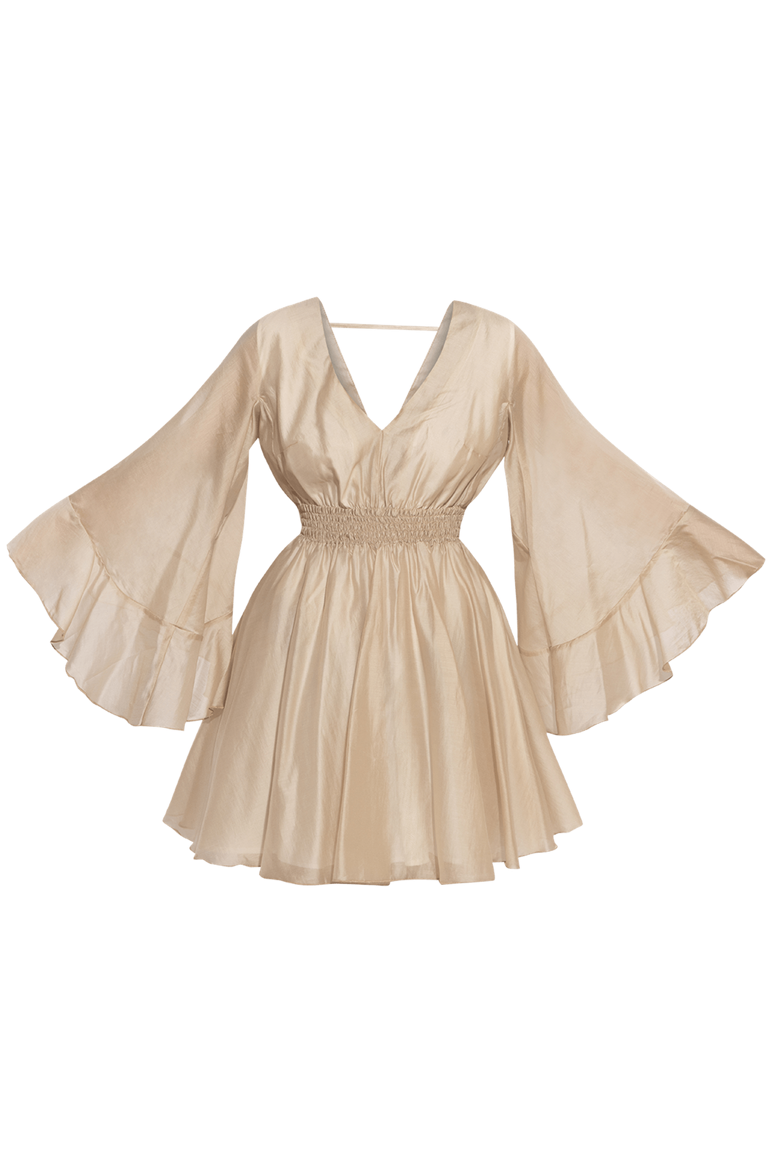 SHORT LYOCELL DRESS WITH WIDE SLEEVES - ESSENTIALS JIORO КЪСА РОКЛЯ ОТ ЛИОЦЕЛ С ШИРОК РЪКАВ - ESSENTIALS JIORO