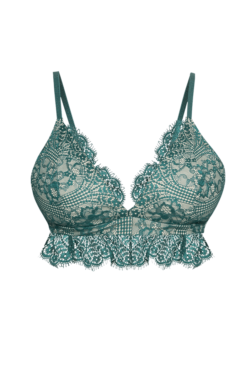 GREEN LACE TOP - ESSENTIALS JIORO ГОРНИЩЕ ОТ ЗЕЛЕНА ДАНТЕЛА - ESSENTIALS JIORO