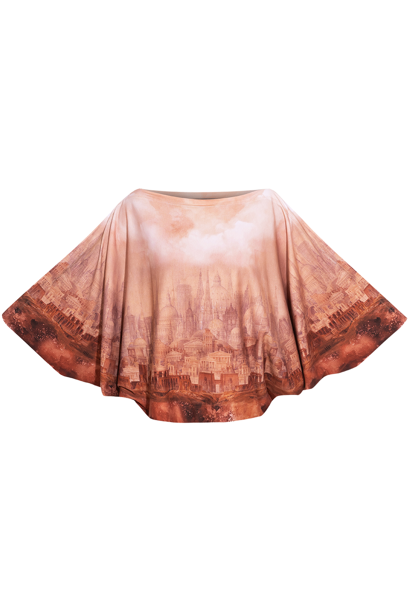 JERSEY COTTON LOOSE TUNIC WITH BATWING SLEEVES - ANCIENT TOWN