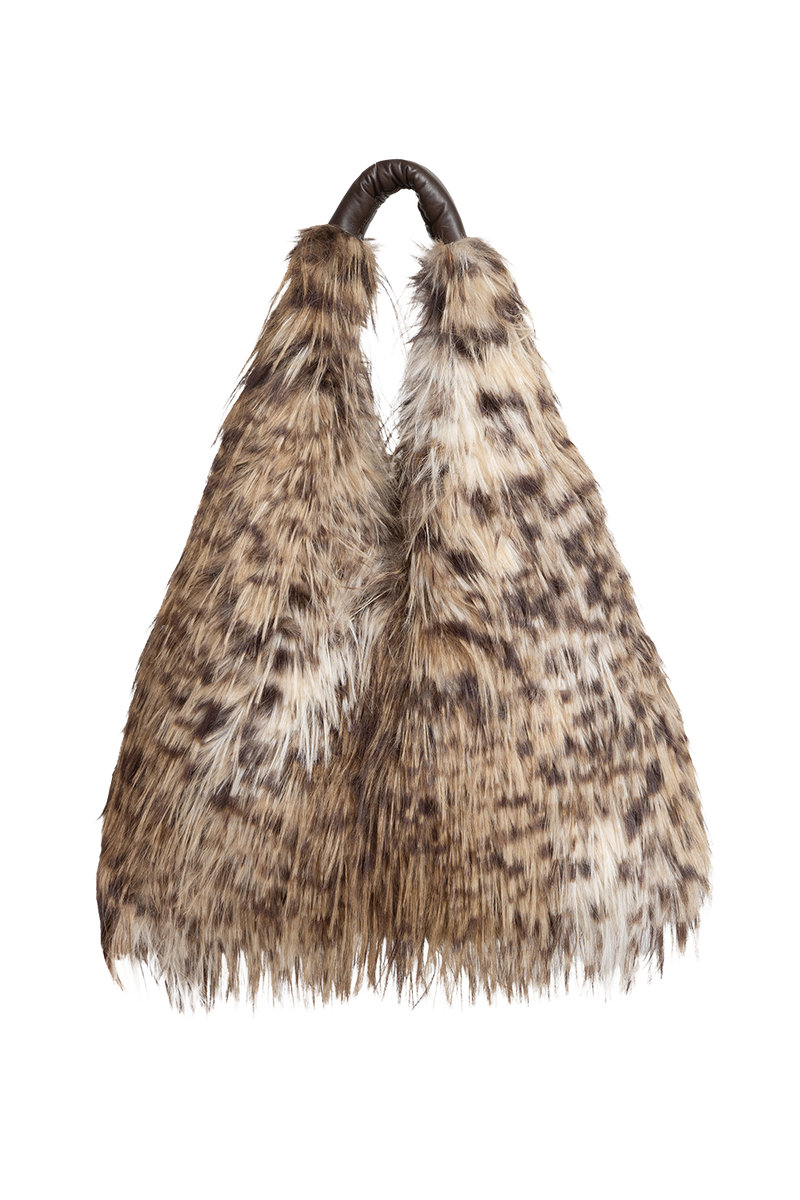 REVERSIBLE SERVAL FAUX FUR AND  LEATHER BAG - ESSENTIALS JIORO ДВУЛИЦЕВА ЧАНТА ОТ ЕКО КОЖА И ИМИТАЦИЯ НА КОЗИНА СЕРВАЛ - ESSENTIALS JIORO