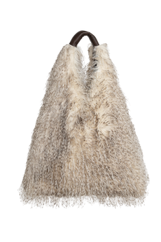 REVERSIBLE OWL FAUX FUR AND LEATHER BAG - ESSENTIALS JIORO ДВУЛИЦЕВА ЧАНТА ОТ ЕКО КОЖА И ШАРКА СОВА - ESSENTIALS JIORO