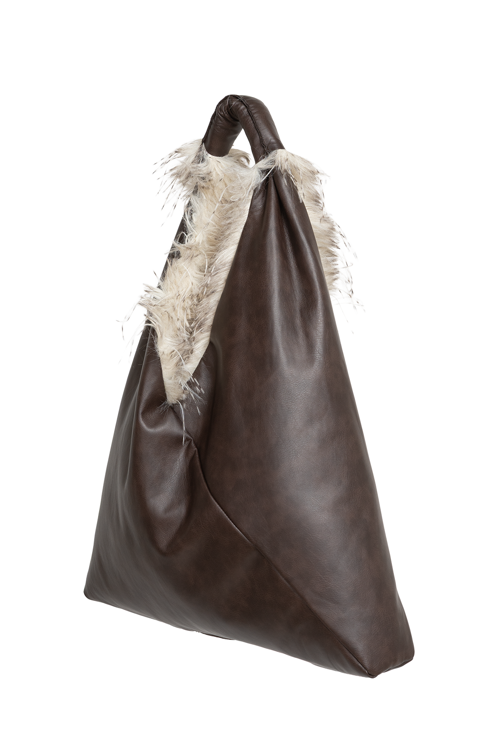 REVERSIBLE OWL FAUX FUR AND LEATHER BAG - ESSENTIALS JIORO ДВУЛИЦЕВА ЧАНТА ОТ ЕКО КОЖА И ШАРКА СОВА - ESSENTIALS JIORO