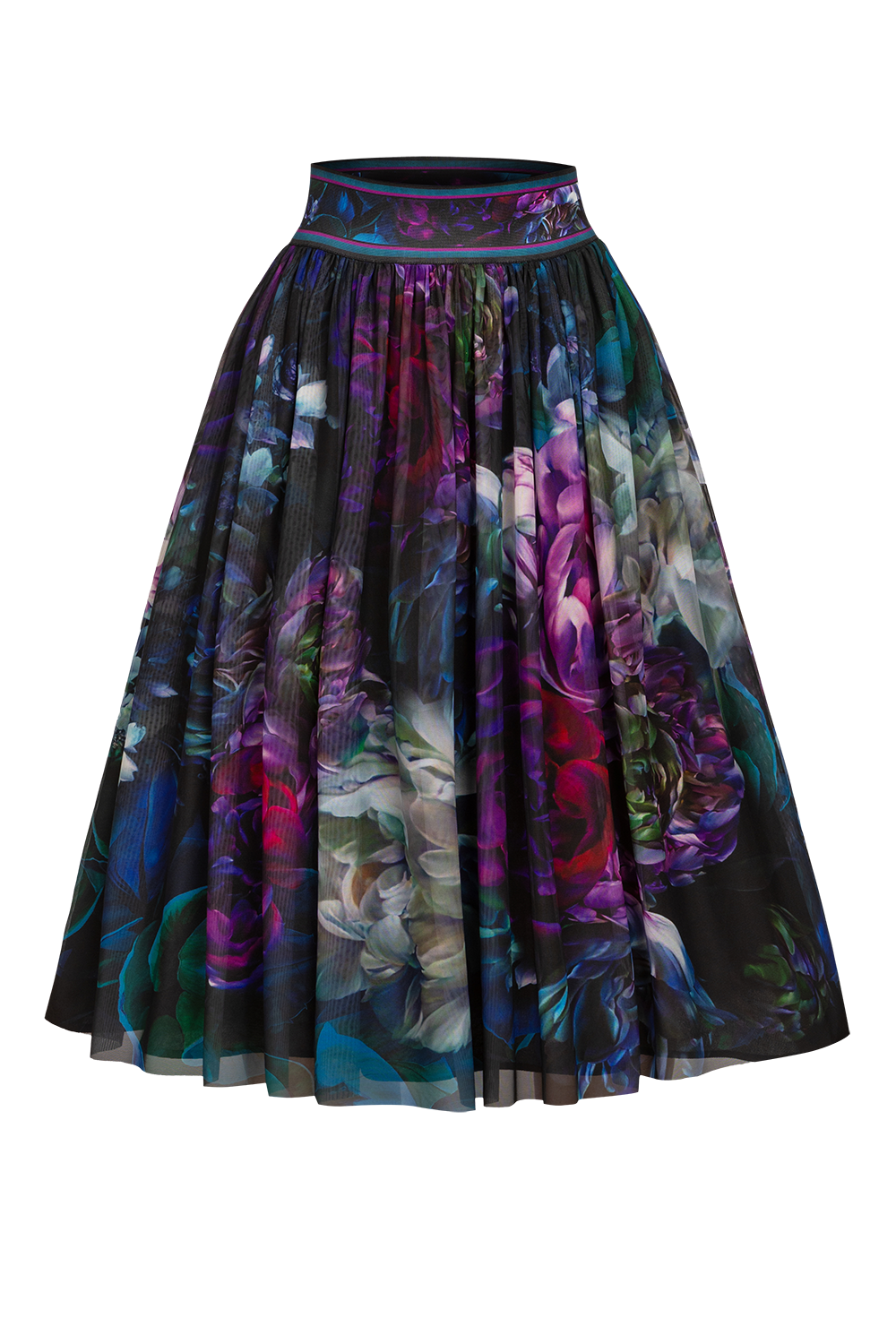 MESH SKIRT WITH ELASTIC WAIST AND VISCOSE LINING - PEONIES JIORO  ПОЛА ОТ МРЕЖА С ЕЛАСТИЧЕН КОЛАН И ВИСКОЗНА ПОДПЛАТА - PEONIES JIORO