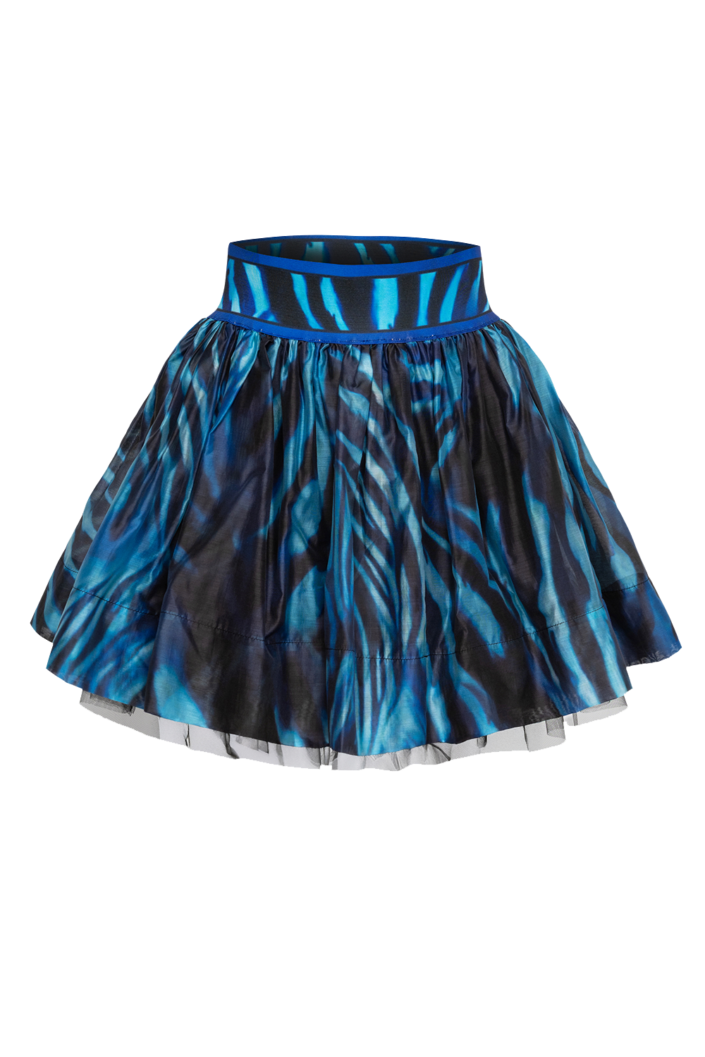 LYOCELL CUPRO MINI SKIRT - SHADES OF BLUE JIORO МИНИ ПОЛА ОТ ЛИОСЕЛ - SHADES OF BLUE JIORO