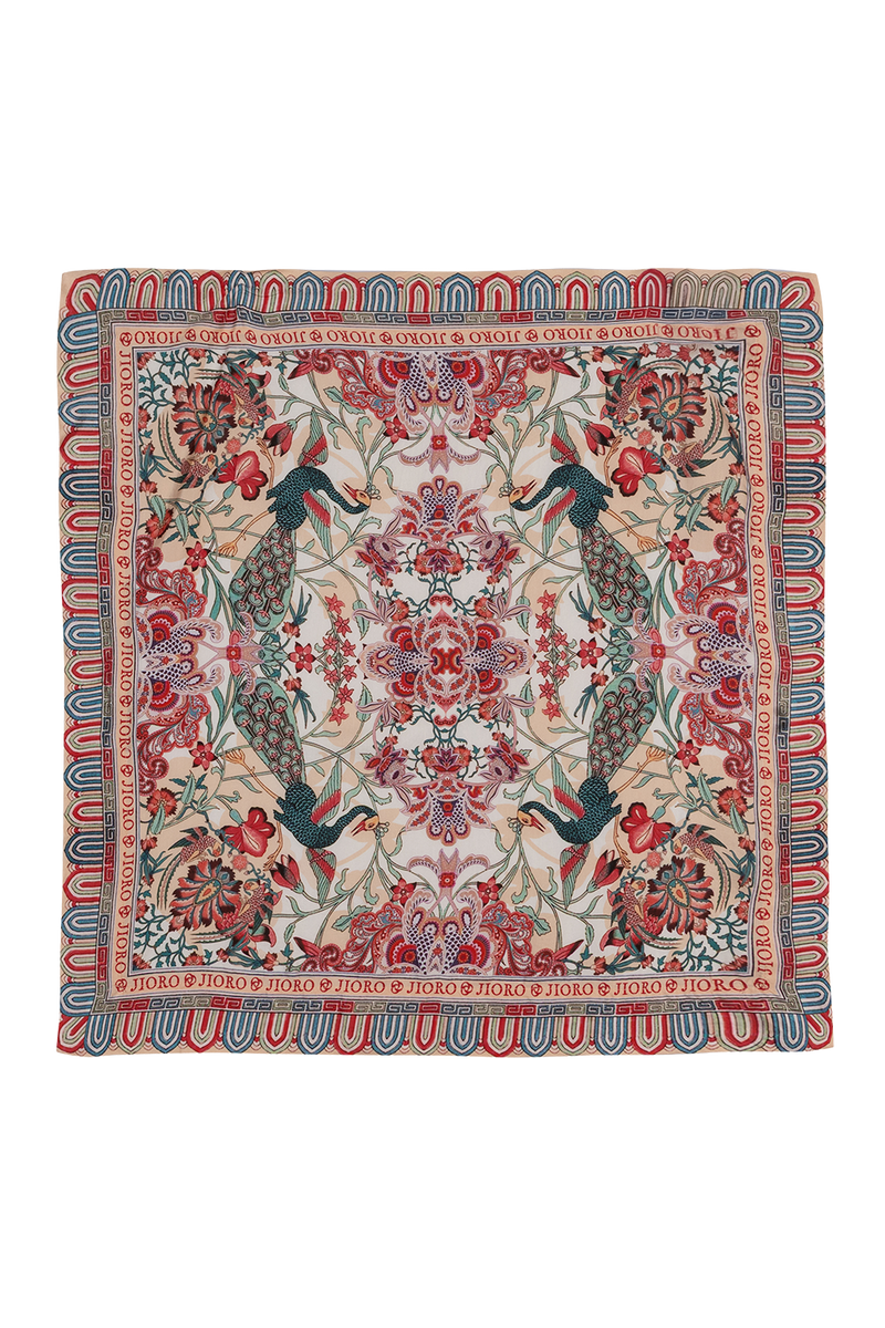 SQUARE VISCOSE HEADSCARF - PAISLEY RED JIORO КВАДРАТНА КЪРПА ЗА ГЛАВА ОТ ВИСКОЗА - PAISLEY RED JIORO 