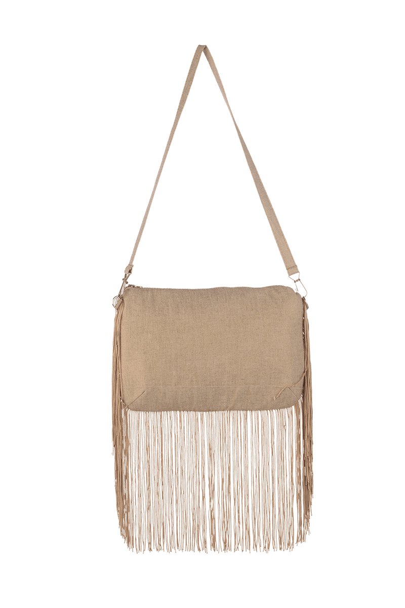 CLUTCH IN GOLDEN LINEN - ESSENTIALS JIORO КЛЪЧ ОТ ЗЛАТИСТ ЛЕН - ESSENTIALS JIORO